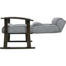 座椅子 リラックスチェア 肘付き ひじ掛け リクライニングチェアー ハイバック 頭 ゆったり 肘つき イス 高級感 おしゃれ レトロ シンプル 北欧 和風 高さ調節 【納期A】【azm-rkc-38gy】