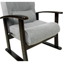 座椅子 リラックスチェア 肘付き ひじ掛け リクライニングチェアー ハイバック 頭 ゆったり 肘つき イス 高級感 おしゃれ レトロ シンプル 北欧 和風 高さ調節 【納期A】【azm-rkc-38gy】