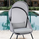 折りたたみチェア 折り畳み チェアー リビング 屋内 屋外 アウトドア キャンプ 庭 ガーデニング テラス ベランダ 屋上 グランピング 椅子 屋根付き クッション 【納期A】【azm-rkc-539】