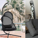 ハンギングチェア 吊り下げ 椅子 リビング リラックス チェアー ハンモック風 屋内 庭 テラス ベランダ 屋上 グランピング 椅子 屋根付き クッション 【納期A】【azm-rkc-540】