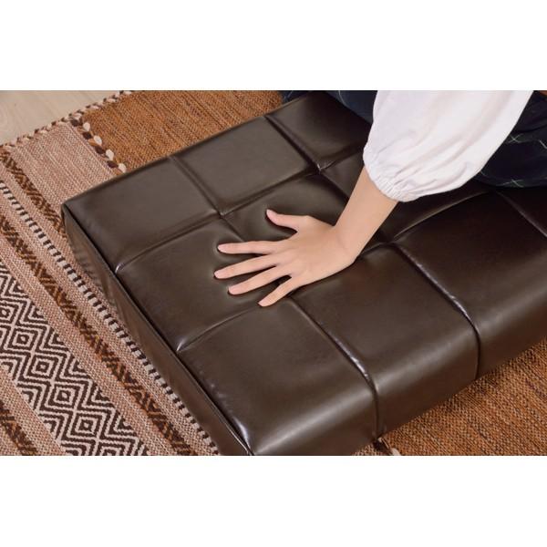 ベンチ ロータイプ 脚 取り外し ソフトレザー おしゃれ シンプル 玄関 リビング オフィス 【納期A】【azm-rkc-939lbr】