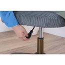 デスクチェア おしゃれ カウンターチェア キャスター付き スツール 背もたれ 回転式 昇降式 高さ調節 パソコンチェア 高級感 オフィスチェア 椅子 コーデュロイ 【納期A】【azm-rol-300bl】