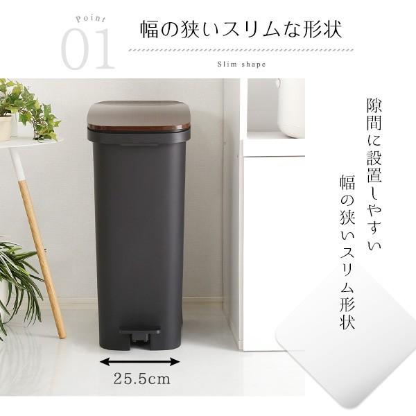 ゴミ箱 約30L ごみ箱 おしゃれ キャスター付き 日本製 ペダル式 分別 蓋つき ふた フタ スリム キッチン リビング スタイリッシュ インテリア 【納期B】【azm-rsd-621】