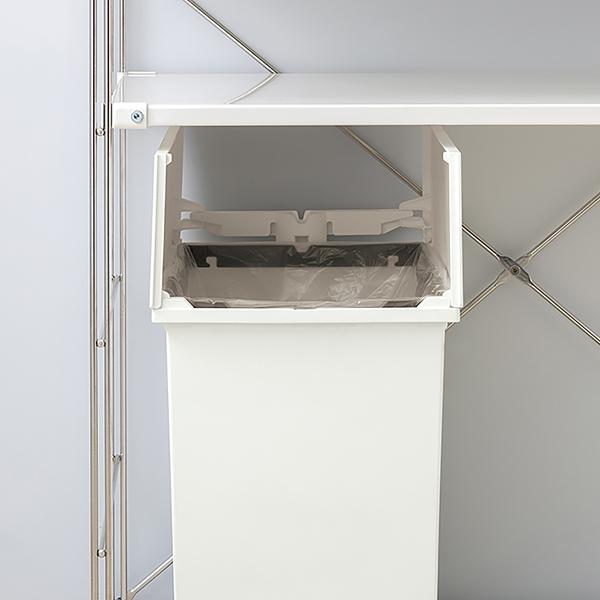 ゴミ箱 20リットル 20L ごみ箱 白 ホワイト 黒 ブラック カウンター下 棚下 省スペース 抗菌 防菌 日本製 国産 コンパクト ペダル式 足 おしゃれ 【納期B】【azm-rsd-76】