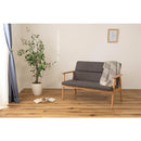 ソファ 二人掛け 2人用 北欧 おしゃれ 肘掛け ひじ付き シンプル グリーン 緑 ベージュ ファブリックソファ 天然木製 脚 リビング ソファー ナチュラル 【納期A】【azm-rto-882】