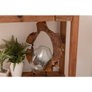 ガラスオブジェ おしゃれ テラリウム アクアリウム 水槽 熱帯魚 花瓶 プランター 木製 ガラス製 アート 置き物 インテリア ブラック 黒 装飾 コケリウム 個性的 【納期B】【azm-sly-31】