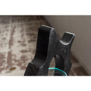 ガラスオブジェ おしゃれ テラリウム アクアリウム 水槽 熱帯魚 花瓶 プランター 木製 ガラス製 アート 置き物 インテリア ブラック 黒 装飾 コケリウム 個性的 【納期B】【azm-sly-31】