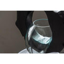 ガラスオブジェ おしゃれ テラリウム アクアリウム 水槽 熱帯魚 花瓶 プランター 木製 ガラス製 アート 置き物 インテリア ブラック 黒 装飾 コケリウム 個性的 【納期B】【azm-sly-31】