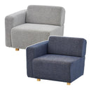 ソファ 1人掛け ひじ掛け付き 片方 左側 シンプル 木脚 クッション性 生地 肘かけ おしゃれ カジュアル 北欧 アメリカン インテリア 家具 【納期A】【azm-ss-118gyc】