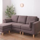 ソファ 3人掛け 三人掛け カウチソファ 北欧 カバーリング ポケットコイル オットマン付き クッション付き 脚 取り外し ロータイプ おしゃれ ベージュ ブラウン 【納期A】【azm-ss-122】