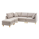 カウチソファ ソファー 3人掛け 3人以上 大型 ワイド 幅広 ダブルカウチ 北欧 オットマン付き クッション付き 脚取り外し ロータイプ 変更 おしゃれ 【納期A】【azm-ss-123】