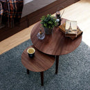ネストテーブル ラウンドテーブル 円形テーブル 円型テーブル 木製 ウッドテーブル 北欧 サイドテーブル カフェテーブル 【納期A】【azm-tac-224wal】