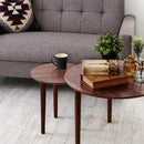 ネストテーブル ラウンドテーブル 円形テーブル 円型テーブル 木製 ウッドテーブル 北欧 サイドテーブル カフェテーブル 【納期A】【azm-tac-224wal】