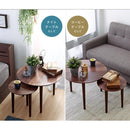 ネストテーブル ラウンドテーブル 円形テーブル 円型テーブル 木製 ウッドテーブル 北欧 サイドテーブル カフェテーブル 【納期A】【azm-tac-224wal】