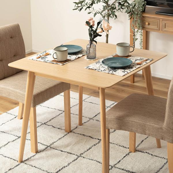 テーブル ダイニングテーブル 2人用 二人掛け 80×80cm 北欧 ナチュラル カントリー カフェ風 おしゃれ シンプル 合わせやすい 天然木 木製 スタイリッシュ 【納期A】【azm-tap-002】