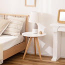 サイドテーブル ベッドサイド ソファサイド リビング ローテーブル 白 ホワイト 天板 円形 丸テーブル 丸型 サークル おしゃれ 北欧 ナチュラル シンプル 木製 【納期B】【azm-tap-005】