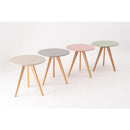 サイドテーブル 50×50cm 円形 丸型 ラウンドテーブル くすみカラー おしゃれ 北欧 韓国風 インテリア ソファサイド 木製脚 ディスプレイ 置き台 飾り 緑 ピンク 【納期B】【azm-tap-008】