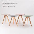 サイドテーブル 50×50cm 円形 丸型 ラウンドテーブル くすみカラー おしゃれ 北欧 韓国風 インテリア ソファサイド 木製脚 ディスプレイ 置き台 飾り 緑 ピンク 【納期B】【azm-tap-008】