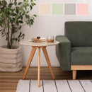 サイドテーブル 50×50cm 円形 丸型 ラウンドテーブル くすみカラー おしゃれ 北欧 韓国風 インテリア ソファサイド 木製脚 ディスプレイ 置き台 飾り 緑 ピンク 【納期B】【azm-tap-008】