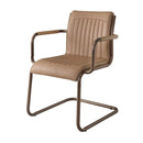 ダイニングチェア 椅子 ひじ掛け 肘付き リビング スチール 脚 ソフトレザー 合皮 北欧 スタイリッシュ アンティーク風 レトロ 大人びた モダン おしゃれ 【納期A】【azm-tec-51】