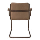 ダイニングチェア 椅子 ひじ掛け 肘付き リビング スチール 脚 ソフトレザー 合皮 北欧 スタイリッシュ アンティーク風 レトロ 大人びた モダン おしゃれ 【納期A】【azm-tec-51】