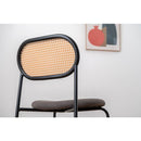 ダイニングチェア 椅子 おしゃれ 北欧 アジアン 肘掛けなし ナチュラル ラタン調 デザイン カントリー調 カフェ風 韓国風 脚 スチール 黒 座面 クッション性 【納期A】【azm-toe-125】