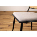 ダイニングチェアー 椅子 おしゃれ 北欧 アジアン 肘掛けなし 韓国風 脚 スチール 黒 座面 クッション性 ナチュラル ラタン調 デザイン カントリー調 カフェ風 【納期A】【azm-toe-126】