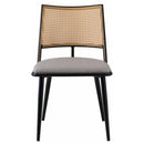 ダイニングチェアー 椅子 おしゃれ 北欧 アジアン 肘掛けなし 韓国風 脚 スチール 黒 座面 クッション性 ナチュラル ラタン調 デザイン カントリー調 カフェ風 【納期A】【azm-toe-126】