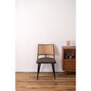 ダイニングチェアー 椅子 おしゃれ 北欧 アジアン 肘掛けなし 韓国風 脚 スチール 黒 座面 クッション性 ナチュラル ラタン調 デザイン カントリー調 カフェ風 【納期A】【azm-toe-126】