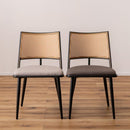 ダイニングチェアー 椅子 おしゃれ 北欧 アジアン 肘掛けなし 韓国風 脚 スチール 黒 座面 クッション性 ナチュラル ラタン調 デザイン カントリー調 カフェ風 【納期A】【azm-toe-126】