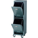 ゴミ箱 分別 ごみ箱 2段 スチール キャスター付き ロッカー風 おしゃれ インダストリアル 収納 ダストボックス ブラック 黒 グリーン 緑 【納期A】【azm-tpn-36】