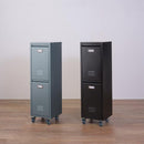 ゴミ箱 分別 ごみ箱 2段 スチール キャスター付き ロッカー風 おしゃれ インダストリアル 収納 ダストボックス ブラック 黒 グリーン 緑 【納期A】【azm-tpn-36】