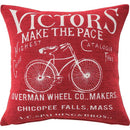 クッション 45×45cm 正方形 おしゃれ かわいい 自転車 柄 デザイン 北欧 カジュアル アメリカン 雑貨 インテリア アクセント 青 ブルー レッド 赤 【納期B】【azm-ttc-107】