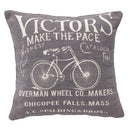 クッション 45×45cm 正方形 おしゃれ かわいい 自転車 柄 デザイン 北欧 カジュアル アメリカン 雑貨 インテリア アクセント 青 ブルー レッド 赤 【納期B】【azm-ttc-107】