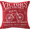 クッション 45×45cm 正方形 おしゃれ かわいい 自転車 柄 デザイン 北欧 カジュアル アメリカン 雑貨 インテリア アクセント 青 ブルー レッド 赤 【納期B】【azm-ttc-107】