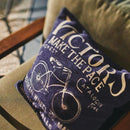 クッション 45×45cm 正方形 おしゃれ かわいい 自転車 柄 デザイン 北欧 カジュアル アメリカン 雑貨 インテリア アクセント 青 ブルー レッド 赤 【納期B】【azm-ttc-107】