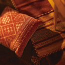 クッション 45×45cm 赤 レッド 青 ブルー 民族系 おしゃれ インテリア 【納期B】【azm-ttc-338】