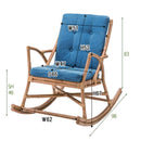 ロッキングチェア 北欧 おしゃれ 木製 屋外 屋内 庭先 テラス ベランダ デニム風生地 リビング 一人掛け ゆらゆら 揺れる 椅子 ラタン プライベートチェアー 【納期A】【azm-ttf-906】