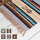 ラグ 玄関マット キリム柄 インド綿 45×75cm ラグマット 長方形 ネイティブ 民族柄 おしゃれ アメリカン カジュアル おしゃれ インテリア 玄関 リビング 【納期B】【azm-ttr-104d】