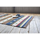 ラグ キリム柄 インド綿 130×90cm 長方形 ラグマット カーペット 絨毯 ネイティブ 民族柄 おしゃれ アメリカン カジュアル おしゃれ インテリア 玄関 リビング 【納期B】【azm-ttr-105a】