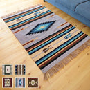 ラグ キリム柄 インド綿 130×90cm 長方形 ラグマット カーペット 絨毯 ネイティブ 民族柄 おしゃれ アメリカン カジュアル おしゃれ インテリア 玄関 リビング 【納期B】【azm-ttr-105a】