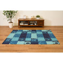 ラグマット 絨毯 ラグ マット パッチワーク風 デザイン 柄 130×190cm 長方形 おしゃれ 西洋風 北欧 インド綿 ベージュ ブルー グレー 鮮やか カラー 【納期B】【azm-ttr-132】