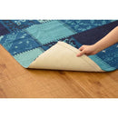 ラグマット 絨毯 ラグ マット パッチワーク風 デザイン 柄 130×190cm 長方形 おしゃれ 西洋風 北欧 インド綿 ベージュ ブルー グレー 鮮やか カラー 【納期B】【azm-ttr-132】