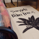 ラグ 南国風 サーフ系 ヤシの木 椰子 コットンラグ インド産 すべり止め 【納期B】【azm-ttr-133】