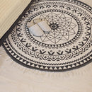 ラグ 円形 正円 滑り止め すべり止め おしゃれ 高級感 モノトーン 白黒 【納期B】【azm-ttr-135】