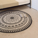 ラグ 円形 正円 滑り止め すべり止め おしゃれ 高級感 モノトーン 白黒 【納期B】【azm-ttr-135】