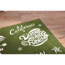 ラグ 緑 グリーン 130×90 おしゃれ 派手 薄手 おしゃれ 【納期B】【azm-ttr-141gr】