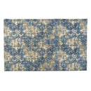 ラグ 190×130cm 長方形 かすれ調 アンティーク風 レトロ コットン インド綿 ラグマット カーペット 絨毯 マット 床材 敷物 青系 ブルー 【納期B】【azm-ttr-144】