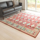 ラグマット 絨毯 ラグ マット キリムラグ 170×230cm 長方形 アンティーク調 インド 滑り止め すべり止め おしゃれ 西洋風 北欧 厚手 エスニックス 綿 【納期B】【azm-ttr-169】