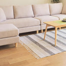 ラグマット 絨毯 ラグ マット ボーダー 柄 130×190cm 長方形 おしゃれ 西洋風 北欧 デザインラグ インド綿 床材 敷物 カーペット 【納期B】【azm-ttr-172】